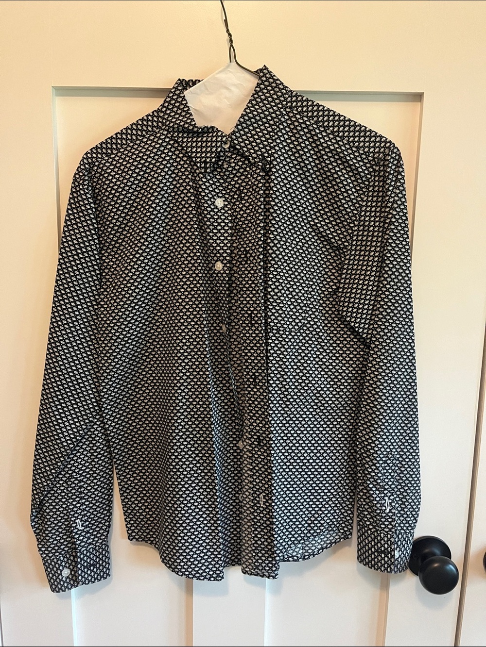 Cinch Black & White Geometric Button-Down Shirt